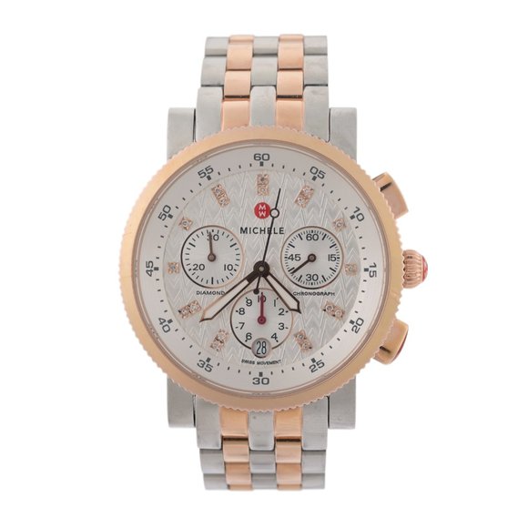 Michele Sport Sail Rose Gold Diamond Dial 38mm Ladies Watch - Picture 1 of 11